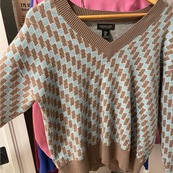 Brown and Blue Argyle Sweater Sleeve - Picture 3 of 3